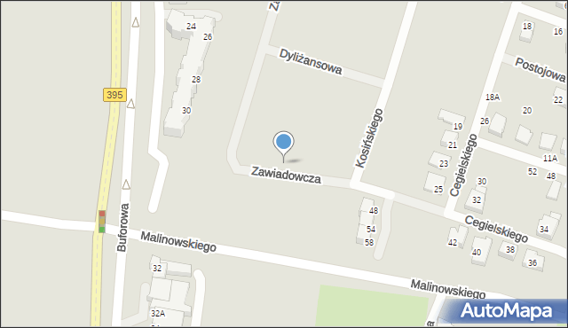 Wrocław, Zawiadowcza, 49, mapa Wrocławia