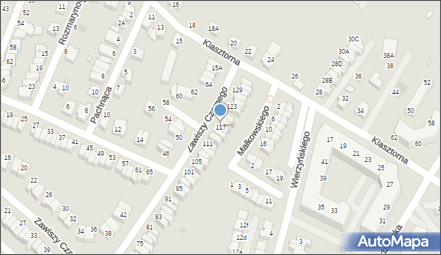 Wrocław, Zawiszy Czarnego, 117, mapa Wrocławia