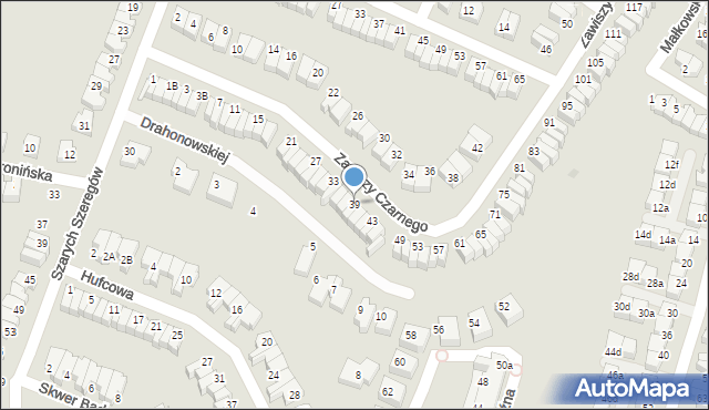 Wrocław, Zawiszy Czarnego, 39, mapa Wrocławia