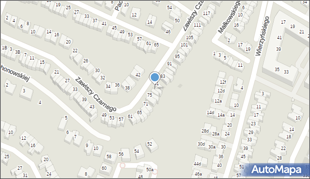 Wrocław, Zawiszy Czarnego, 79, mapa Wrocławia