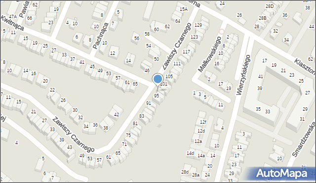 Wrocław, Zawiszy Czarnego, 97, mapa Wrocławia