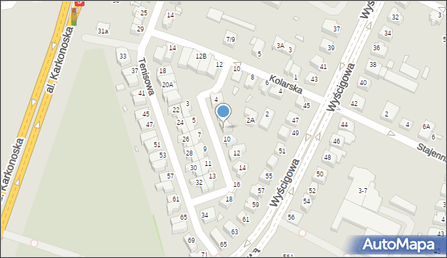 Wrocław, Zapaśnicza, 8, mapa Wrocławia