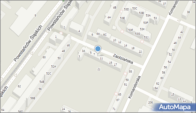 Wrocław, Zaolziańska, 9, mapa Wrocławia