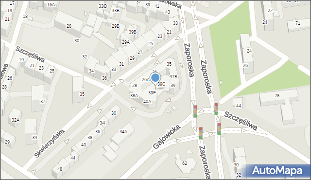 Wrocław, Zaporoska, 39E, mapa Wrocławia