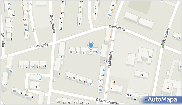 Wrocław, Zachodnia, 28, mapa Wrocławia