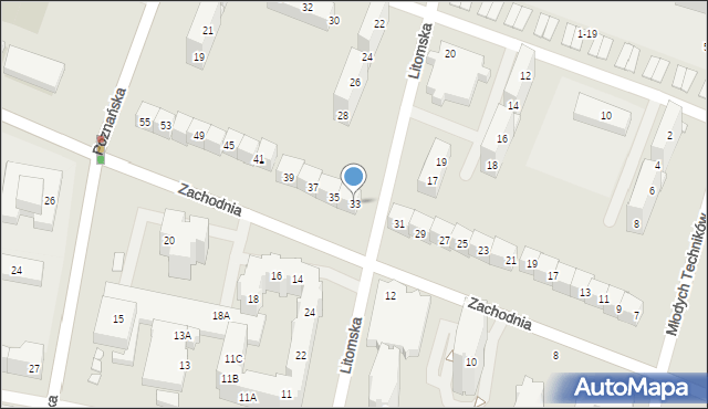 Wrocław, Zachodnia, 33, mapa Wrocławia