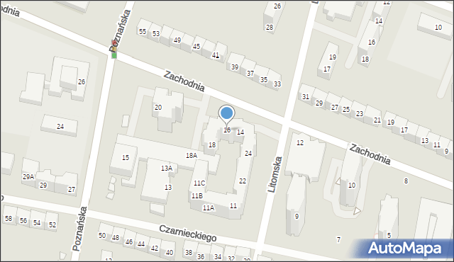 Wrocław, Zachodnia, 16, mapa Wrocławia