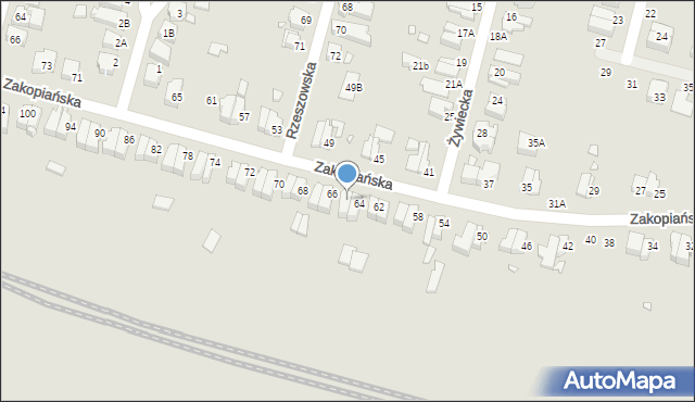 Wrocław, Zakopiańska, 64A, mapa Wrocławia
