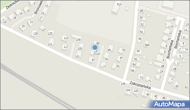 Wrocław, Zakopiańska, 95, mapa Wrocławia