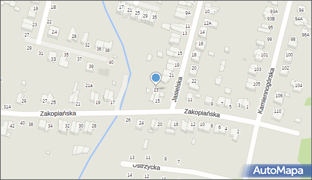 Wrocław, Zakopiańska, 13, mapa Wrocławia