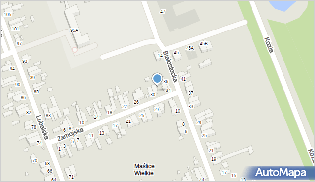 Wrocław, Zamojska, 32, mapa Wrocławia