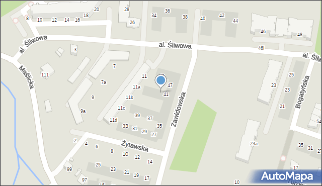Wrocław, Zawidowska, 43, mapa Wrocławia