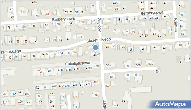 Wrocław, Zagłoby Jana Onufrego, 47A, mapa Wrocławia