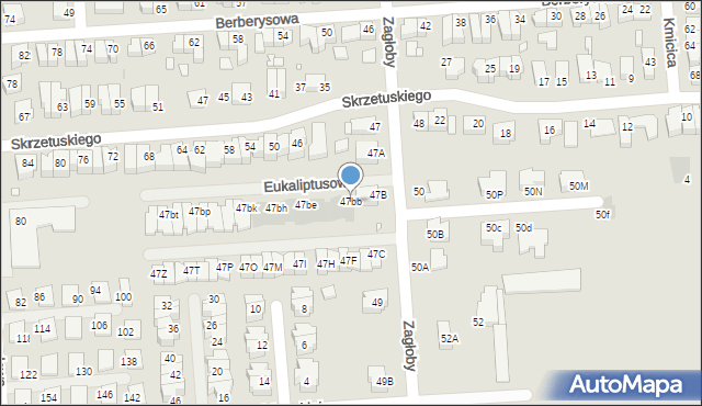 Wrocław, Zagłoby Jana Onufrego, 47bb, mapa Wrocławia