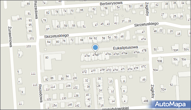 Wrocław, Zagłoby Jana Onufrego, 47bp, mapa Wrocławia