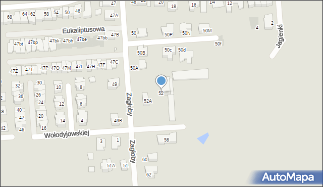 Wrocław, Zagłoby Jana Onufrego, 52, mapa Wrocławia