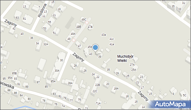 Wrocław, Zagony, 41, mapa Wrocławia