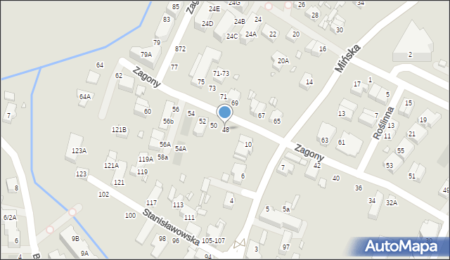 Wrocław, Zagony, 48, mapa Wrocławia