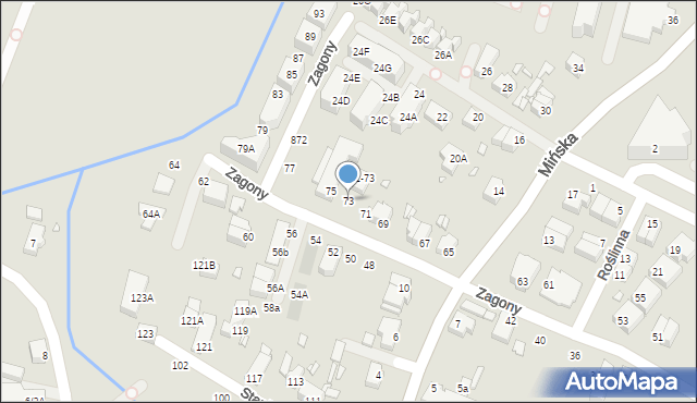 Wrocław, Zagony, 73, mapa Wrocławia