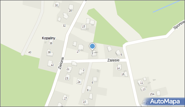 Wrząsowice, Zalesie, 1, mapa Wrząsowice