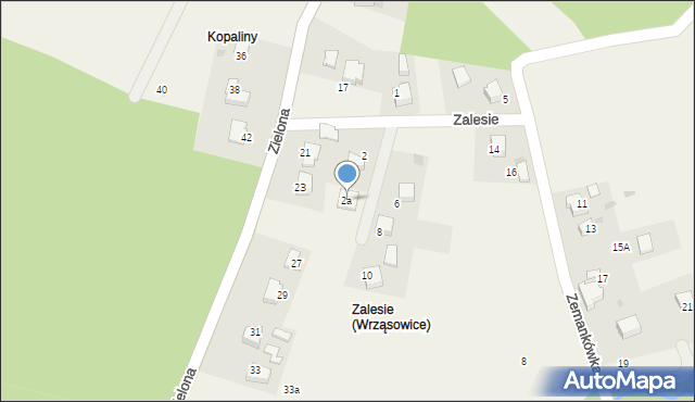 Wrząsowice, Zalesie, 2a, mapa Wrząsowice