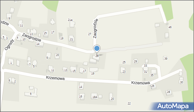 Wrząsowice, Zaogrodzie, 28, mapa Wrząsowice