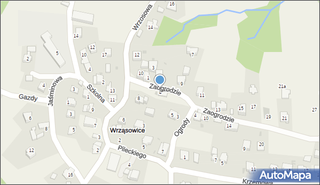 Wrząsowice, Zaogrodzie, 4, mapa Wrząsowice