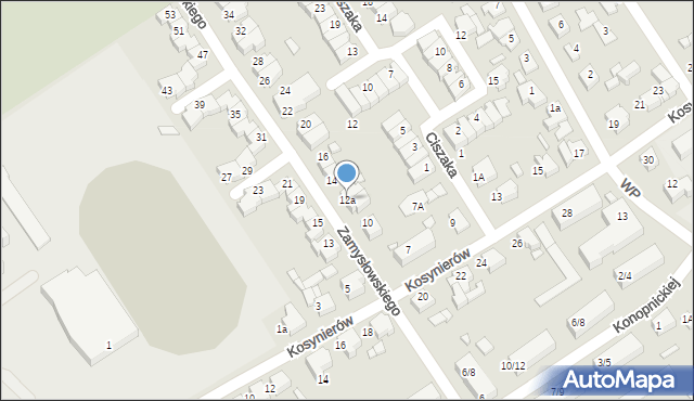 Września, Zamysłowskiego Antoniego, 12a, mapa Wrześni