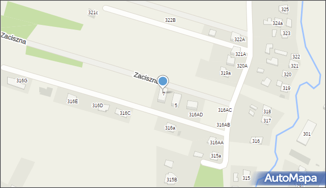 Wysoka Głogowska, Zaciszna, 7, mapa Wysoka Głogowska