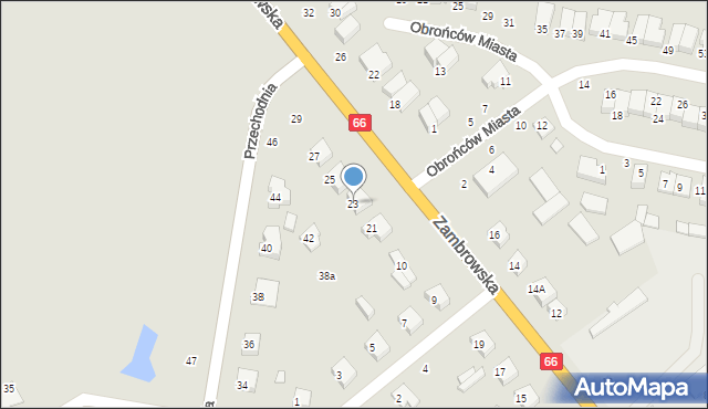 Wysokie Mazowieckie, Zambrowska, 23, mapa Wysokie Mazowieckie