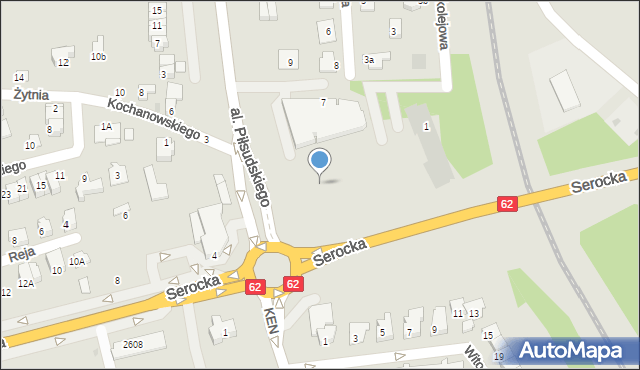 Wyszków, Zakolejowa, 1a, mapa Wyszków