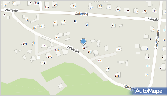 Wyszków, Zakręzie, 14, mapa Wyszków