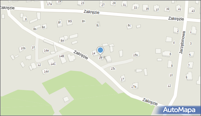 Wyszków, Zakręzie, 15, mapa Wyszków