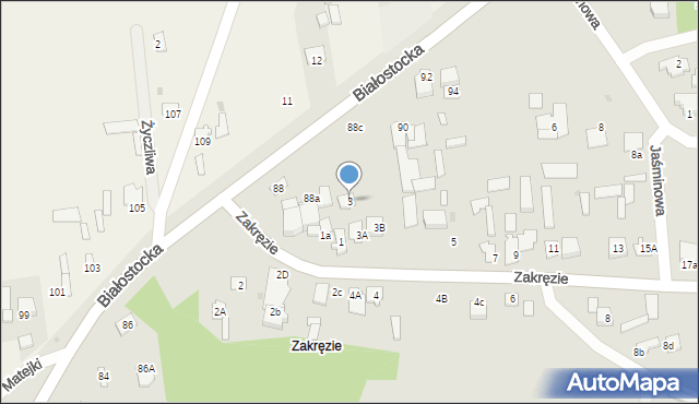 Wyszków, Zakręzie, 3, mapa Wyszków