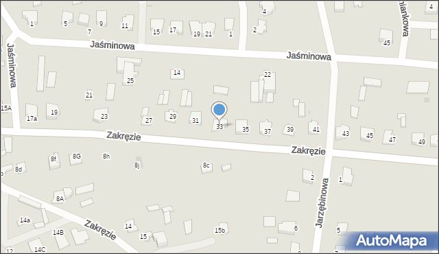 Wyszków, Zakręzie, 33, mapa Wyszków