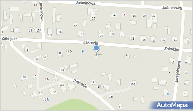 Wyszków, Zakręzie, 8j, mapa Wyszków