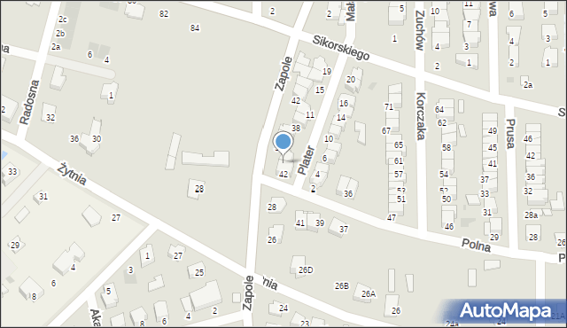 Wyszków, Zapole, 32, mapa Wyszków