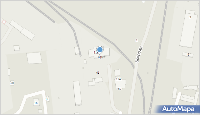 Wyszków, Zakolejowa, 61b, mapa Wyszków