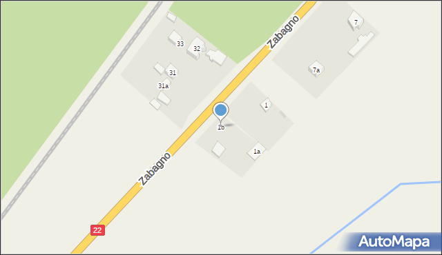Zabagno, Zabagno, 1b, mapa Zabagno