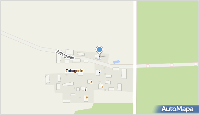 Zabagonie, Zabagonie, 1, mapa Zabagonie