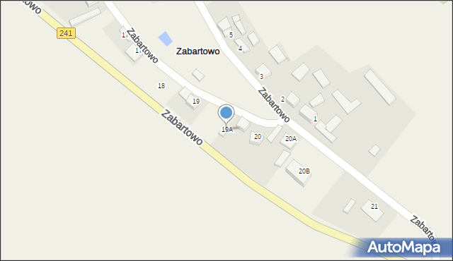 Zabartowo, Zabartowo, 19A, mapa Zabartowo