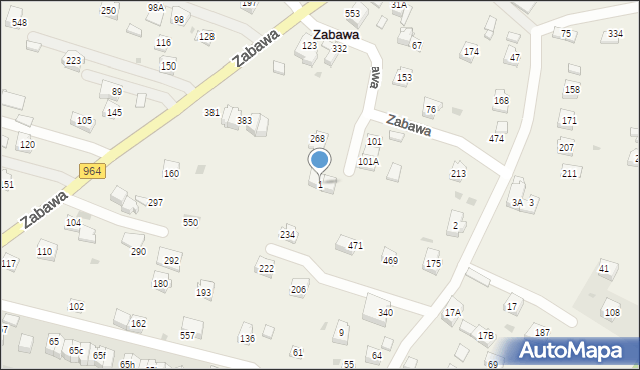 Zabawa, Zabawa, 1, mapa Zabawa