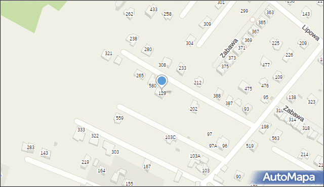 Zabawa, Zabawa, 129, mapa Zabawa
