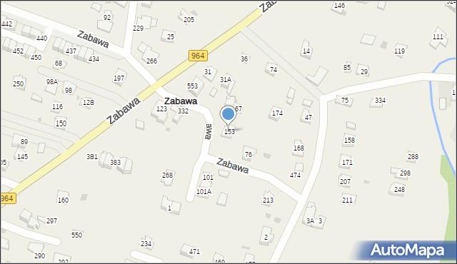 Zabawa, Zabawa, 153, mapa Zabawa