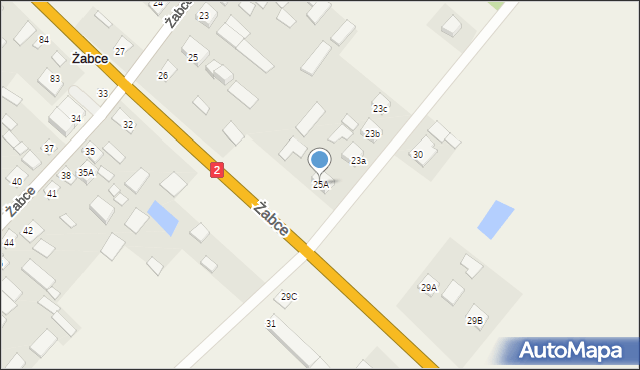 Żabce, Żabce, 25A, mapa Żabce
