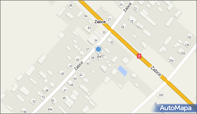 Żabce, Żabce, 35A, mapa Żabce
