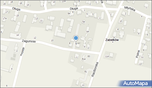 Zabełków, Zagumnie, 6, mapa Zabełków