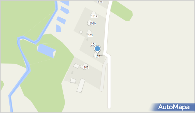 Zabiele, Zabiele, 105, mapa Zabiele