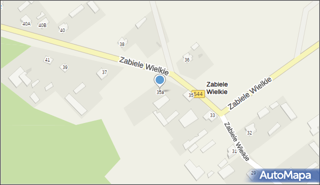 Zabiele Wielkie, Zabiele Wielkie, 35a, mapa Zabiele Wielkie