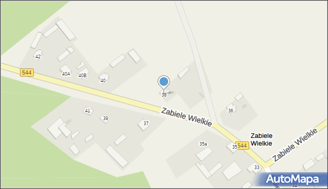 Zabiele Wielkie, Zabiele Wielkie, 38, mapa Zabiele Wielkie